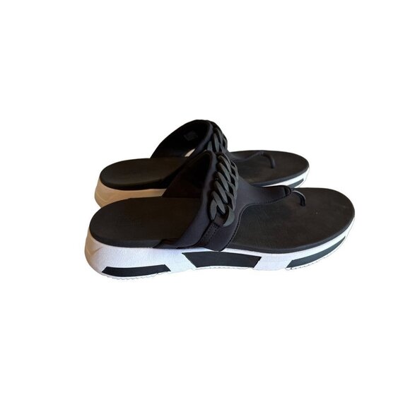 Fitflop Womens Heda Chain Toe Thong Flip Flops Black Sandals Size 11 - Picture 6 of 8